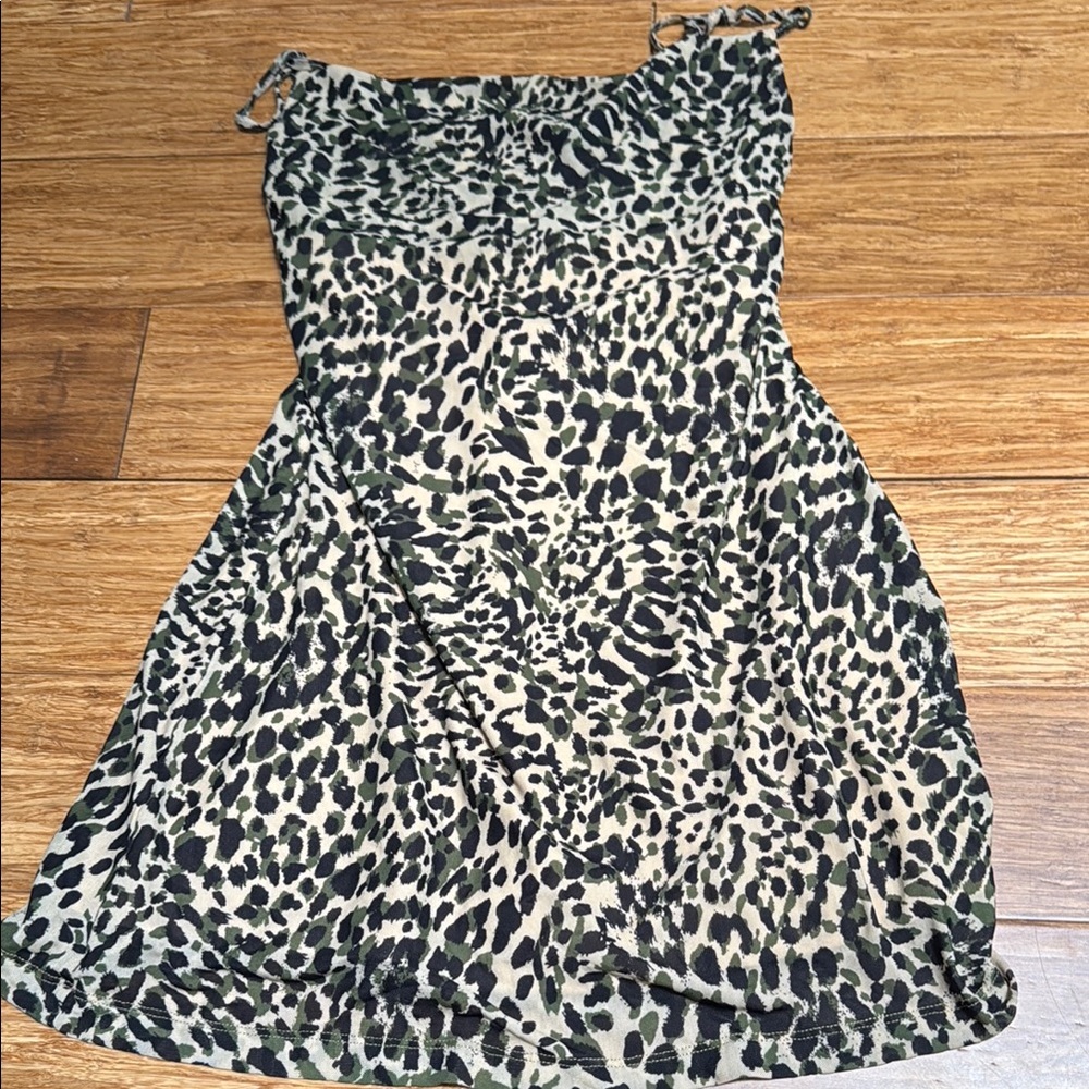 Forever 21 Leopard Print Dress - Black and Cream
